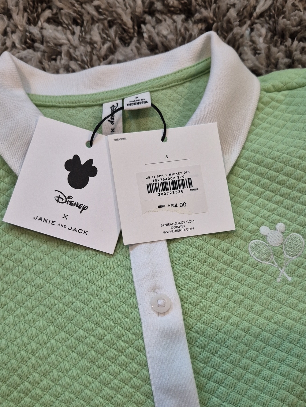 Disney x Janie and Jack Mickey Mouse Quilted Romper - Picture 4 of 6